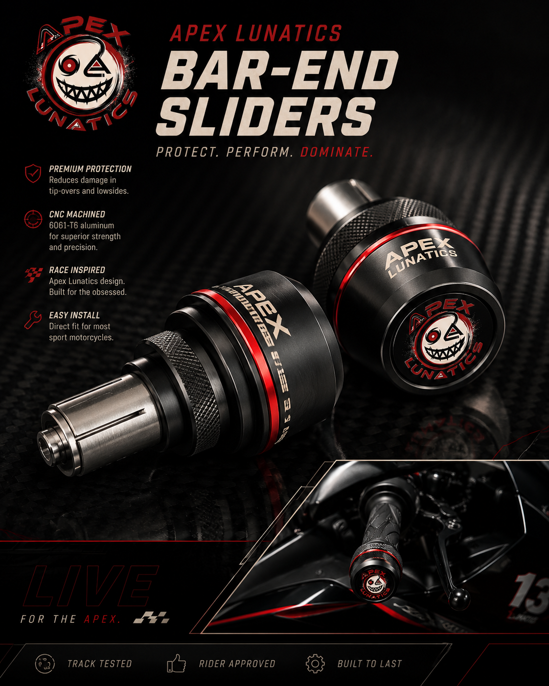 Apex Attack Bar-End Sliders