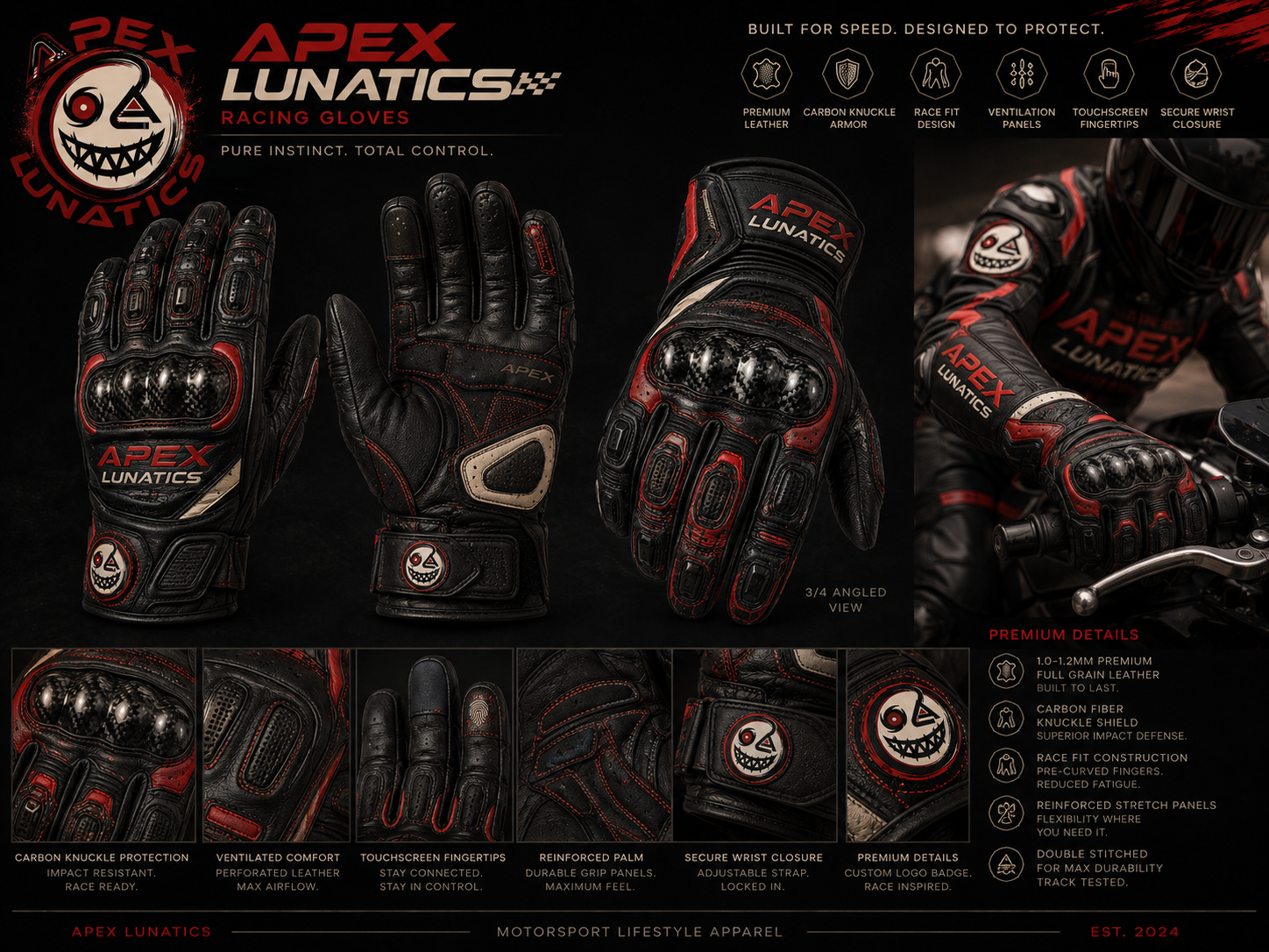 Apex Attack Riding Gloves